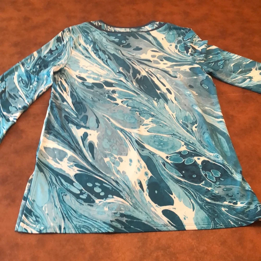 Michael Kors Turquoise White Tunic Shirt